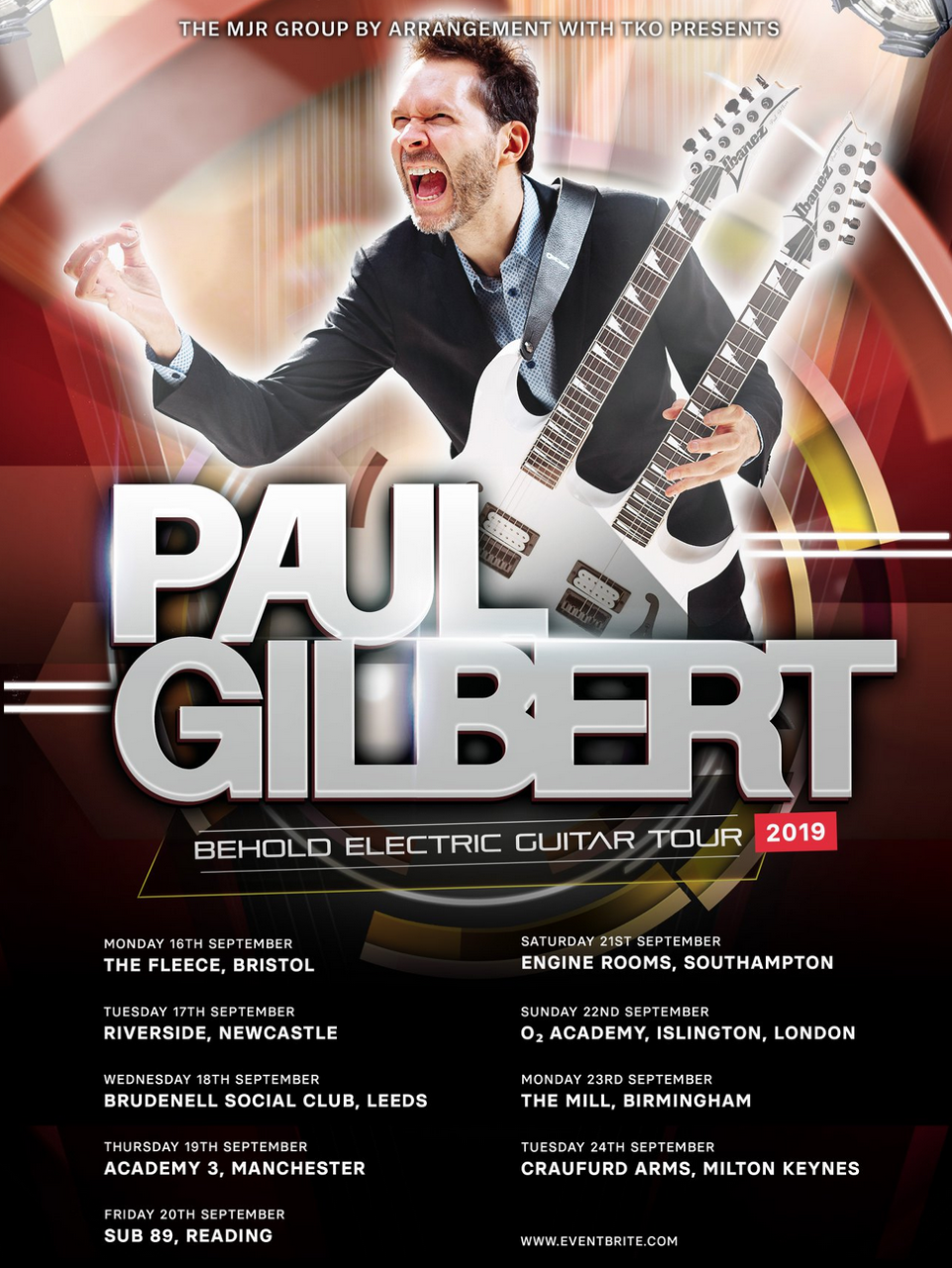 PAUL GILBERT ANNOUNCES TOUR • TotalRock