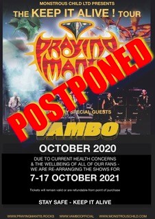 praying mantis tour postponed