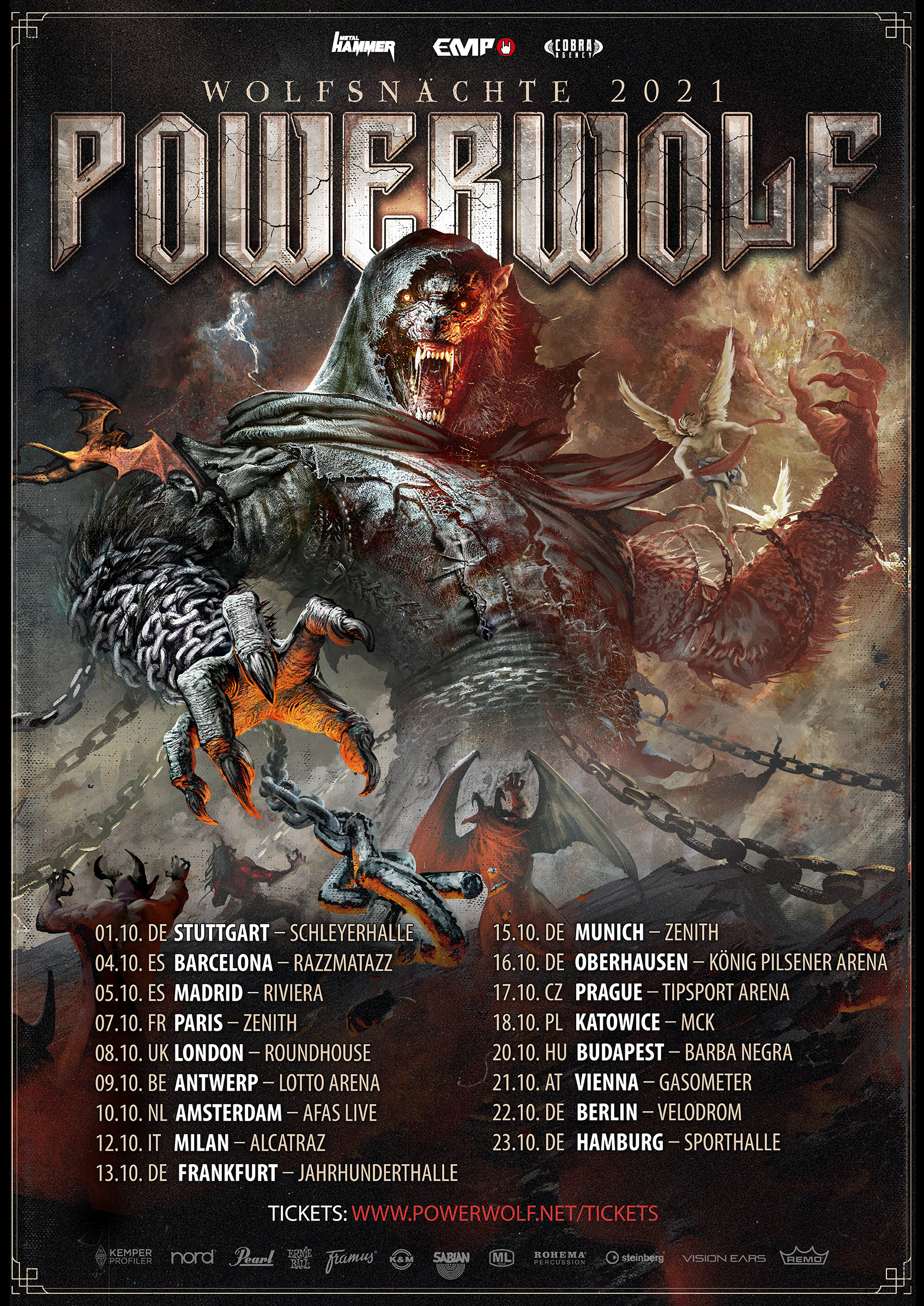 Powerwolf Announces 2021 'Wolfsnächte' European Tour • TotalRock