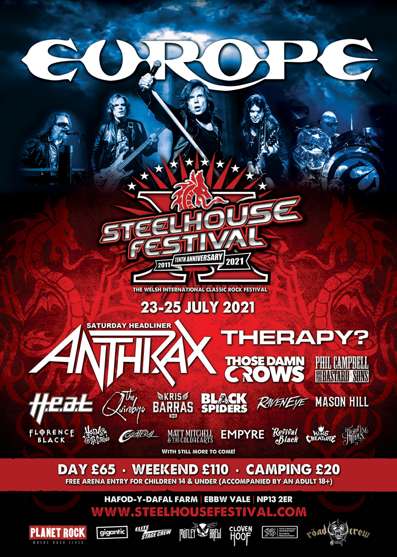 Steelhouse Festival Confirm Europe To Play At The 10th Anniversary Event •  TotalRock