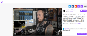 reivium's matt heafy performing on twitch