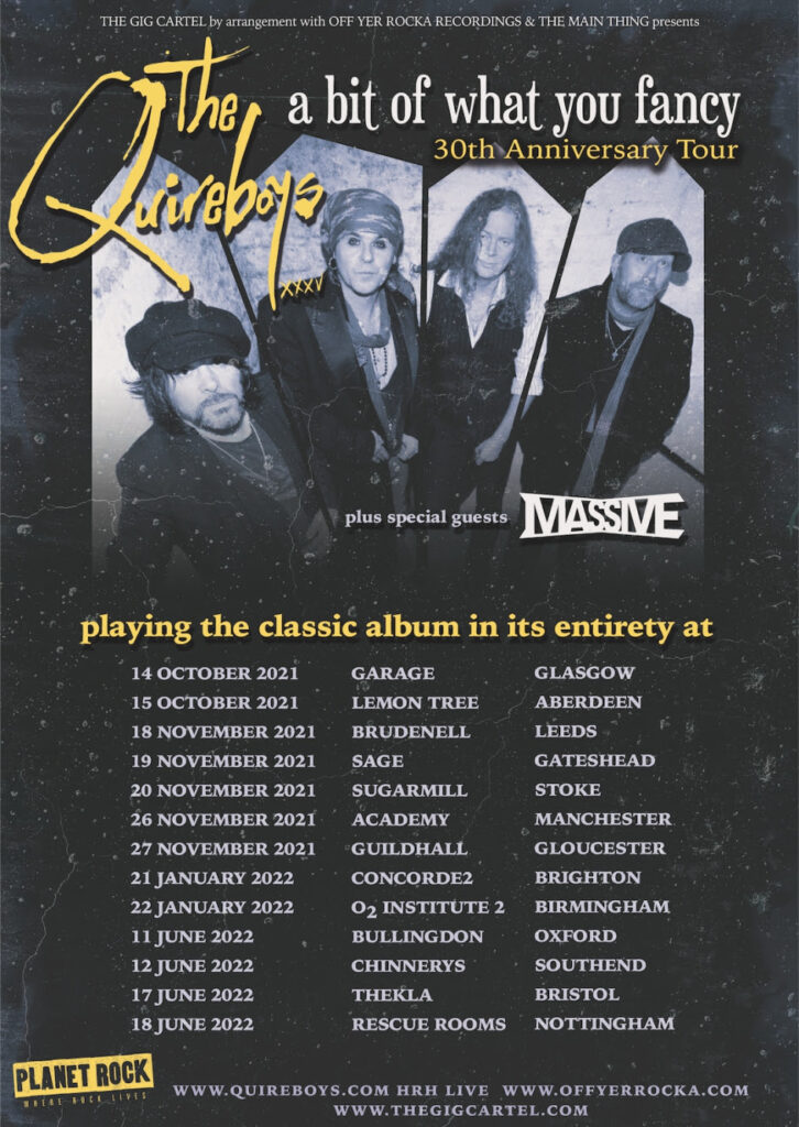 the quireboys rescheduled tour dates poster