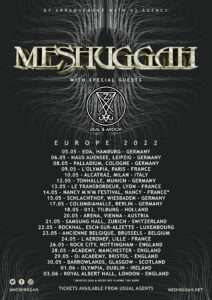 meshuggah 2022 tour poster