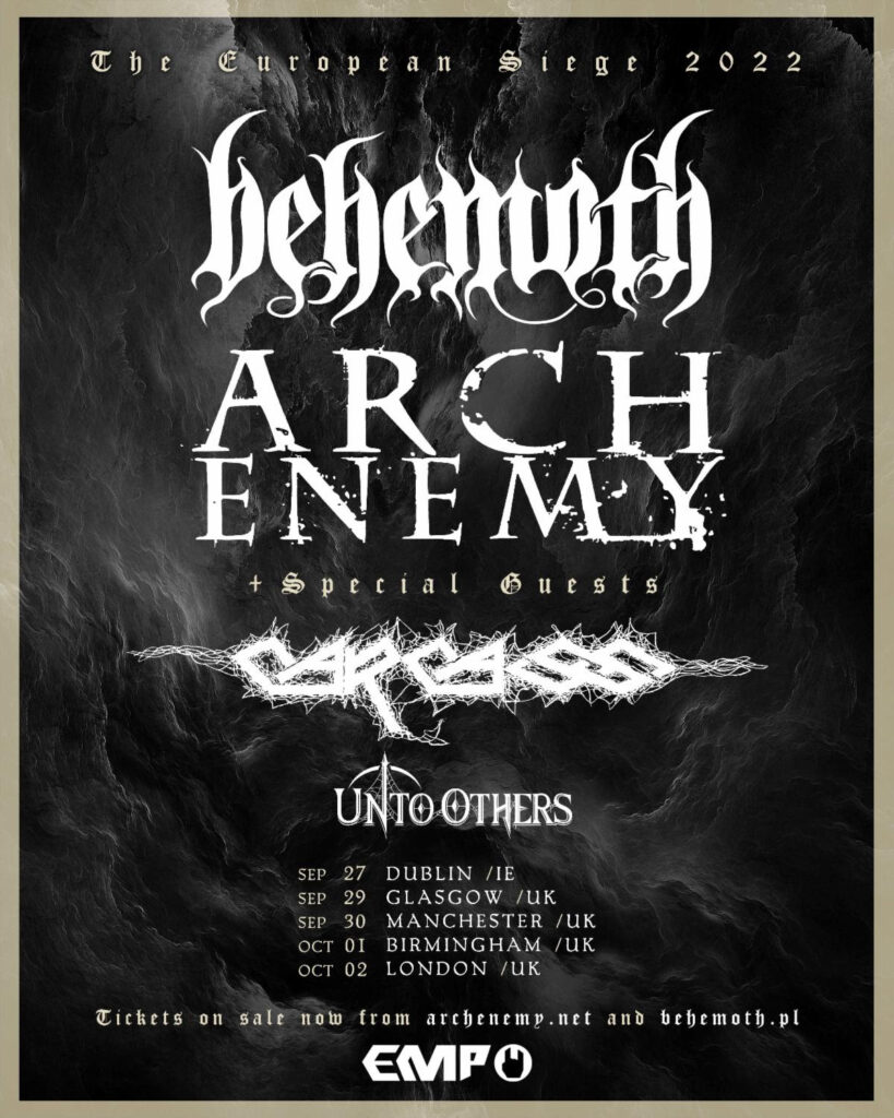 behemoth arch enemy rescheduled tour poster