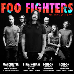 foo fighters uk 2022 tour poster