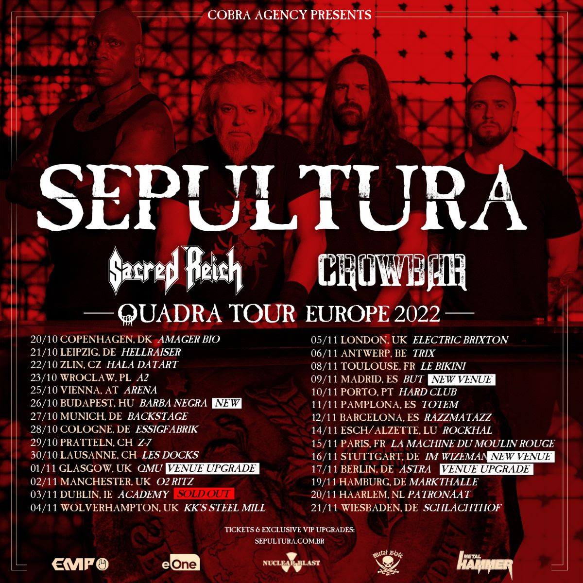 sepultura 2022 tour dates