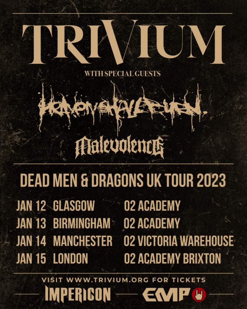 trivium rescheduled uk tour poster