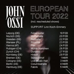 johnossi euro 2022 tour poster