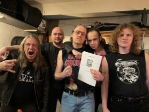 steel inferno with their record label contract
