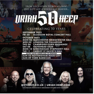 uriah heep uk 2022 tour poster