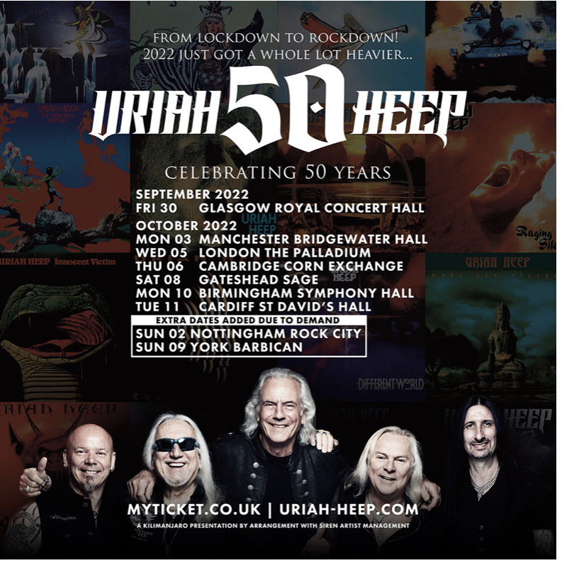 uriah heep uk 2022 tour poster
