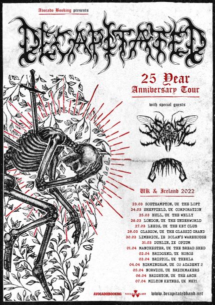 decapitated uk 2022 tour poster