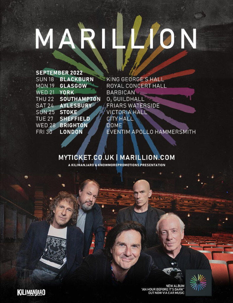 marillion september 2022 uk tour poster