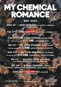 my chemical romance uk stadium tour poster