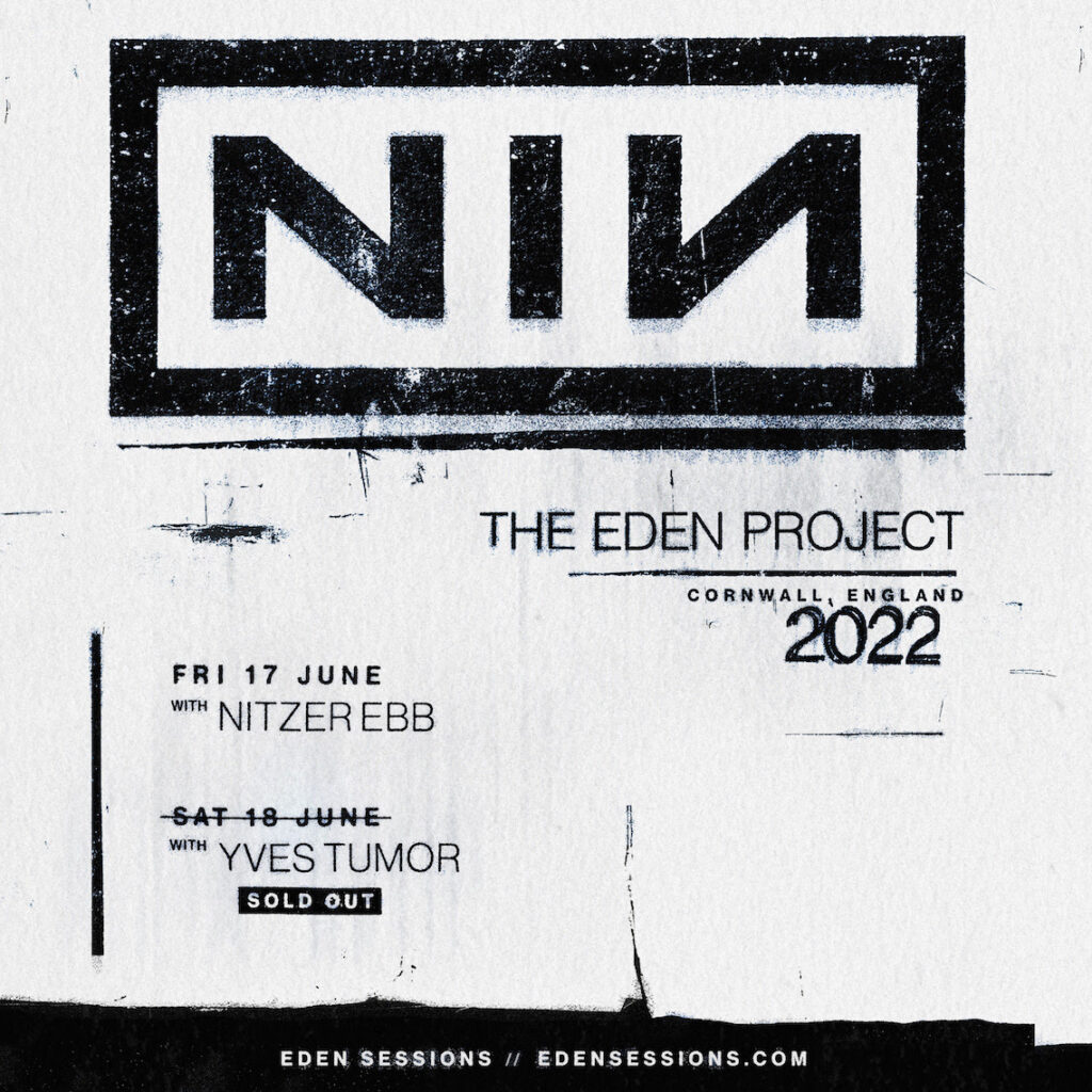 nine inch nails cornwall eden project with support acts poster