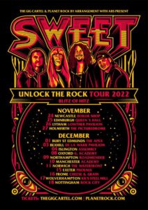 the sweet unlock the rock uk 2022 tour poster