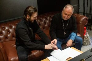 Laurence Jones with Marshall's rep signing contract