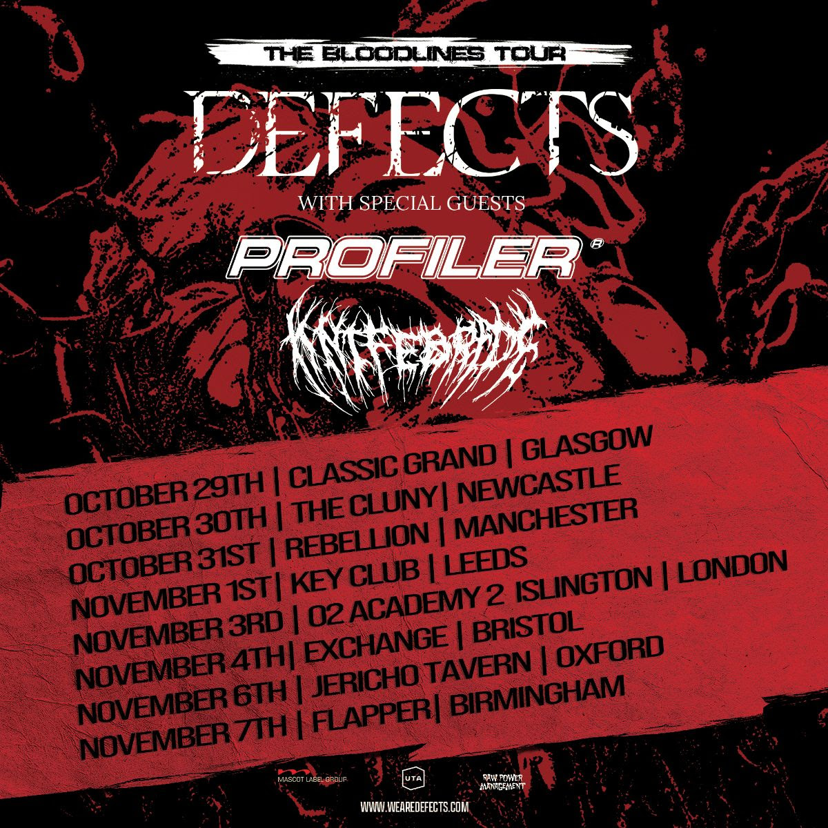 DEFECTS UK HEADLINE TOUR